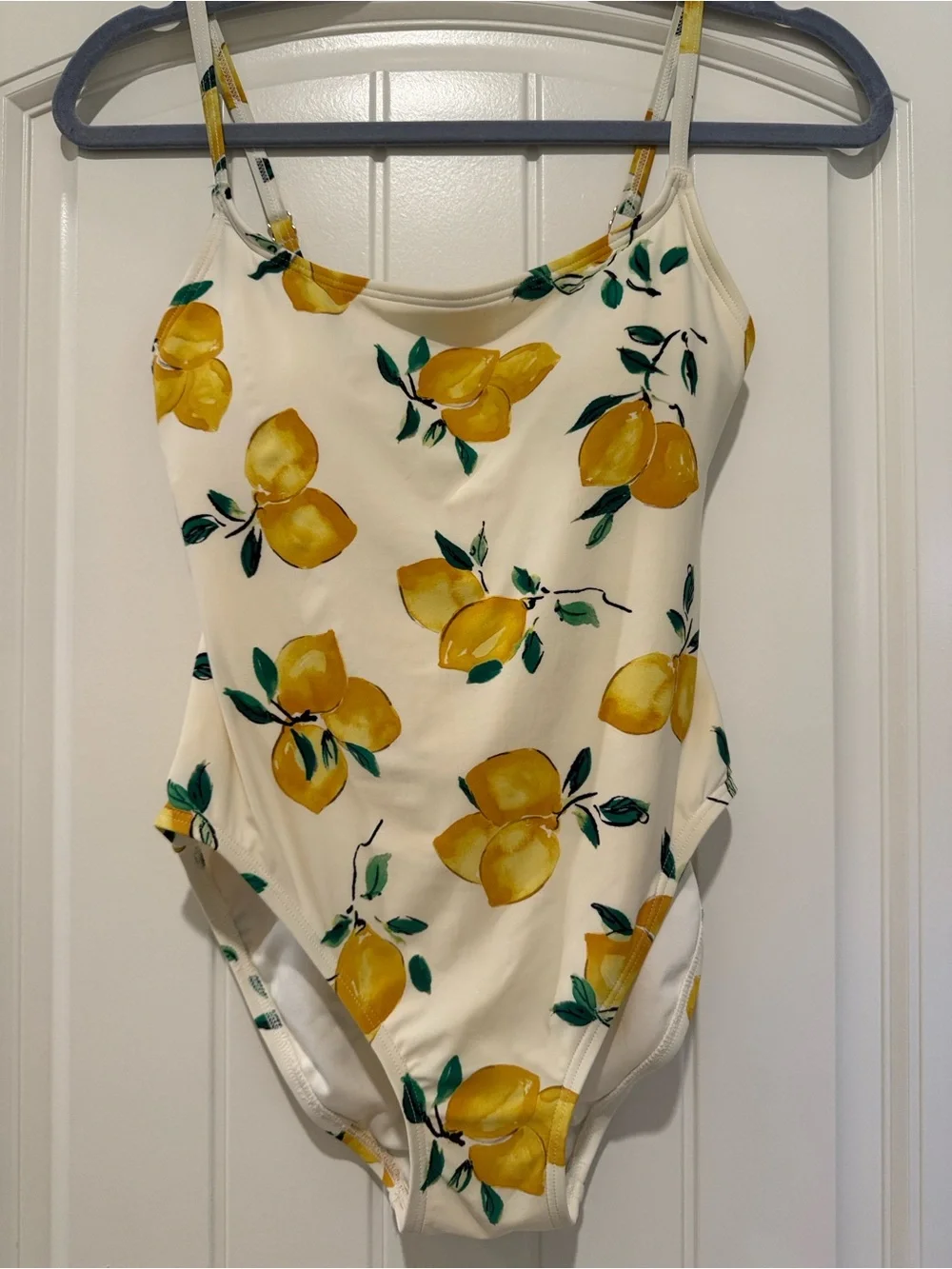 kate spade White One-Piece Swimsuit with Yellow Lemon Print